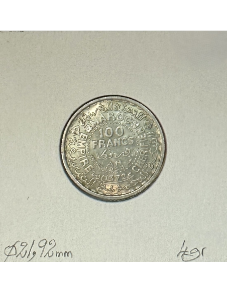 MAROC - 100 FRANCS 1953 (AH 1372) - Pièce de Monnaie en Argent // TTB