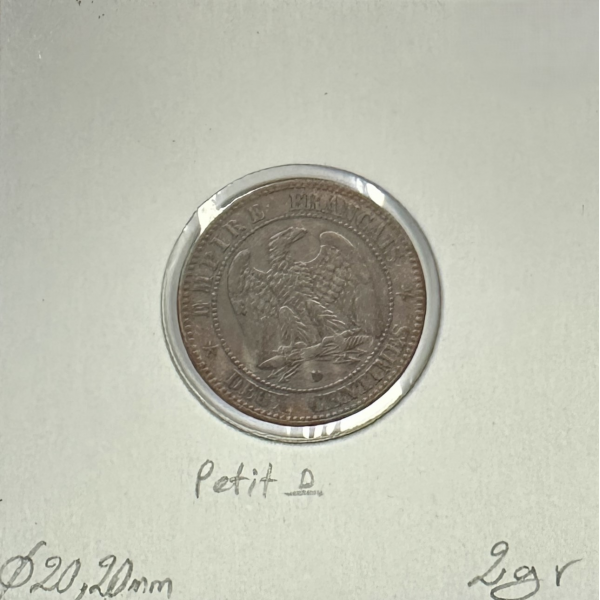 2 CENTIMES NAPOLEON III - 1855D -...