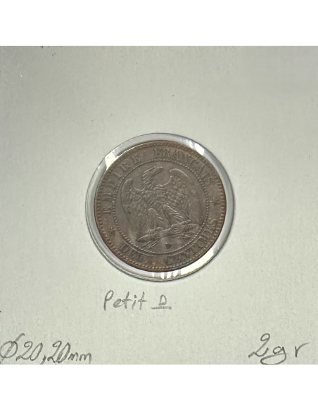 2 CENTIMES NAPOLEON III - 1855D - Pièce de monnaie en Bronze // TTB