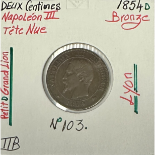 2 CENTIMES NAPOLEON III - 1854D - Pièce de monnaie en...