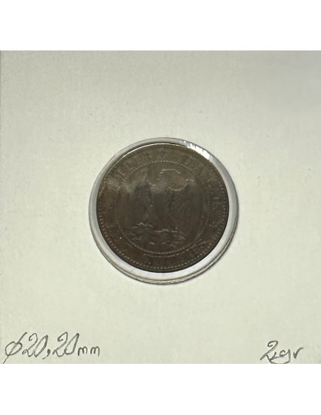 2 CENTIMES NAPOLEON III - 1854D - Pièce de monnaie en Bronze // TTB