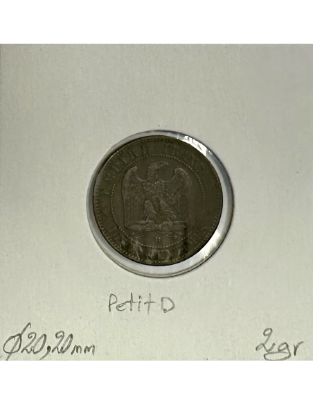 2 CENTIMES NAPOLEON III - 1853D - Pièce de monnaie en Bronze // TTB