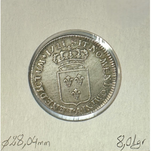 1/3 ECU de France - LOUIS XV - 1721 (A) Pièce de Monnaie... 2