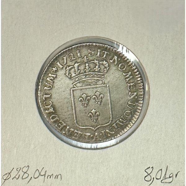 1/3 ECU de France - LOUIS XV - 1721...