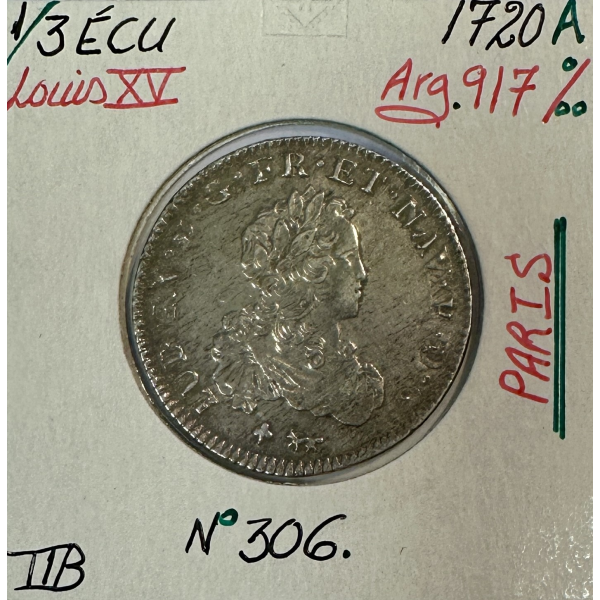 1/3 ECU de France - LOUIS XV - 1720...