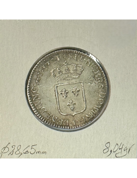 1/3 ECU de France - LOUIS XV - 1721 (P) Pièce de Monnaie en Argent // TTB