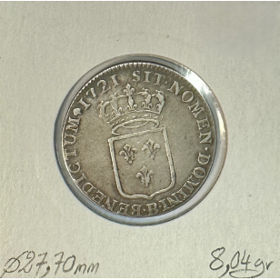 1/3 ECU de France - LOUIS XV - 1721 (B) Pièce de Monnaie... 2