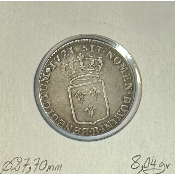 1/3 ECU de France - LOUIS XV - 1721...