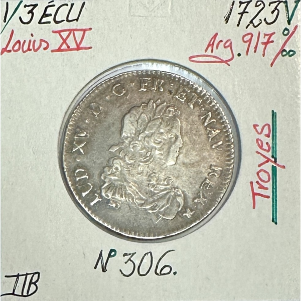1/3 ECU de France - LOUIS XV - 1723...