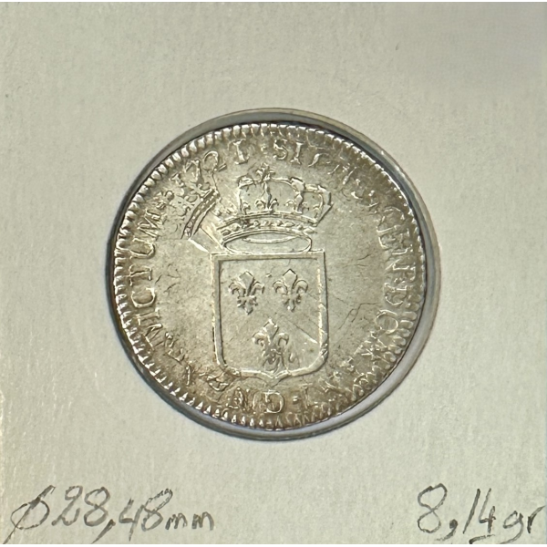 1/3 ECU de France - LOUIS XV - 1721...