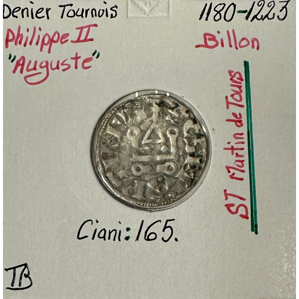 DENIER TOURNOIS - PHILIPPE II AUGUSTE...