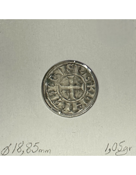 DENIER TOURNOIS - PHILIPPE II AUGUSTE (1180-1223) Monnaie en Billon // TB