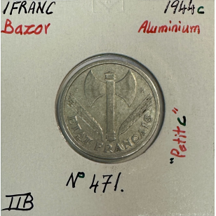 1 FRANC BAZOR - 1944 c - Pièce de monnaie en Aluminium //...