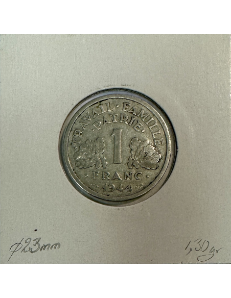 1 FRANC BAZOR - 1944 c - Pièce de monnaie en Aluminium // TTB