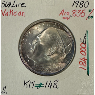 VATICAN - 500 LIRES 1980 - Pièce de Monnaie en Argent //...