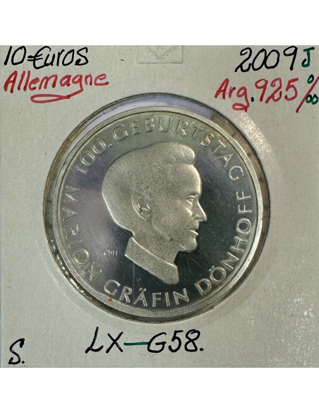 ALLEMAGNE - 10 EURO 2009J - Pièce de monnaie en argent // Qualité : SUP
