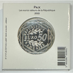 PIECE DE 50 EURO EN ARGENT (2015) ASTERIX ET LA PAIX... 2
