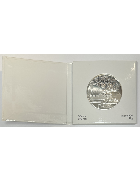 PIECE DE 50 EURO EN ARGENT (2015) ASTERIX ET LA PAIX (IDEFIX) MONNAIE DE PARIS