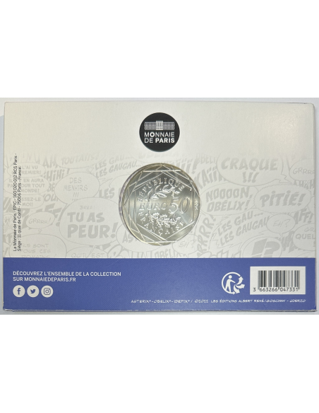 France - 50 Euro 2022 - Monnaie Colorisée en Argent // ASTERIX FAMILLE