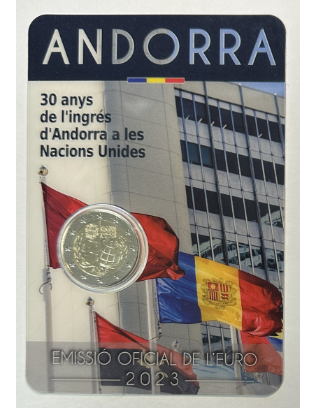 ANDORRE - 2 Euro Commémorative 2023 (Adhésion aux Nations Unies) Qualité : BU