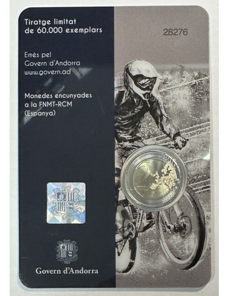 ANDORRE - 2 Euro Commémorative 2024 (Championnats du monde de VTT) Qualité : BU