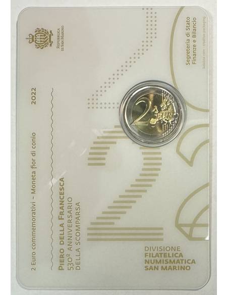 SAINT-MARIN - 2 Euro commémorative 2022 - PIERO DELLA FRANCESCA // COFFRET BU