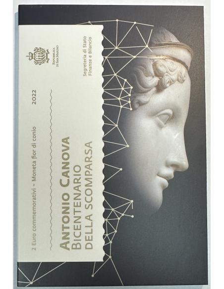 SAINT-MARIN - 2 Euro commémorative 2022 (ANTONIA CANOVA) COFFRET BU