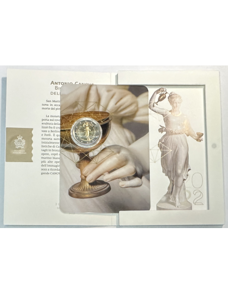 SAINT-MARIN - 2 Euro commémorative 2022 (ANTONIA CANOVA) COFFRET BU