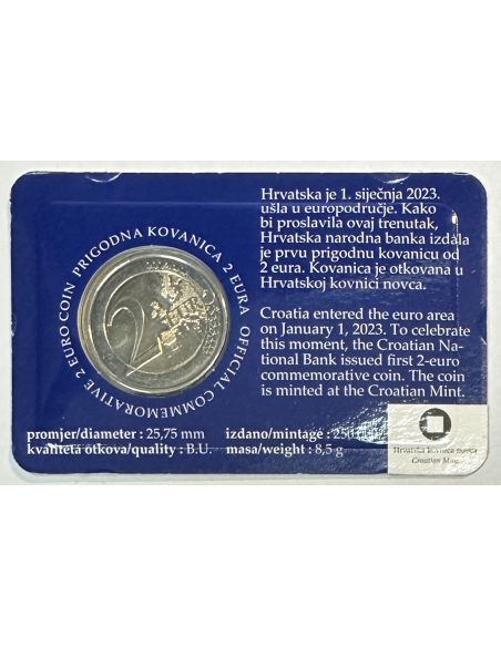 CROATIE - 2 EURO 2023  - Adhésion de la Croatie à l'UE // COIN CARD