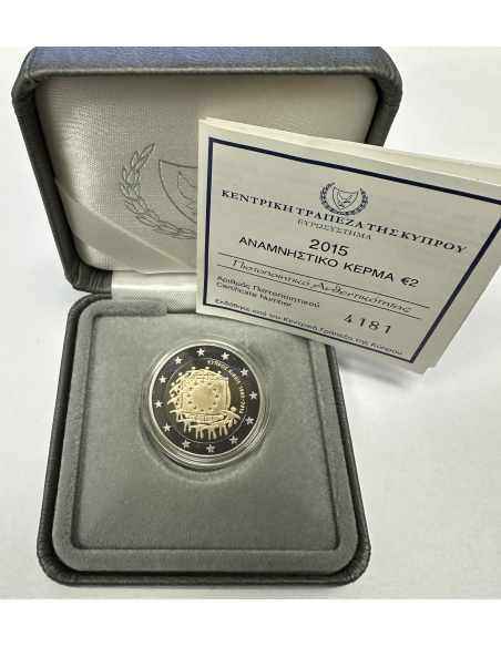 CHYPRE - 2 Euro commémorative 2015 - UNION EUROPEENNE // Coffret BE