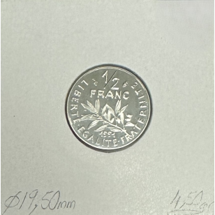 1/2 FRANC SEMEUSE - 1991 - Pièce de Monnaie en Nickel // BE 2