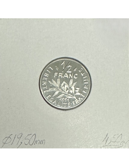 1/2 FRANC SEMEUSE - 1991 - Pièce de Monnaie en Nickel // BE