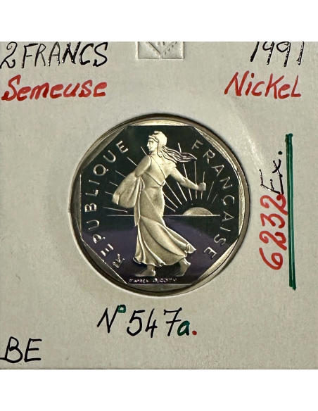 2 FRANCS SEMEUSE - 1991 - Pièce de Monnaie en Nickel // BE