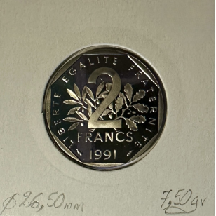 2 FRANCS SEMEUSE - 1991 - Pièce de Monnaie en Nickel // BE 2