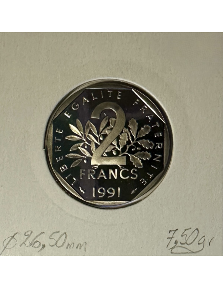 2 FRANCS SEMEUSE - 1991 - Pièce de Monnaie en Nickel // BE