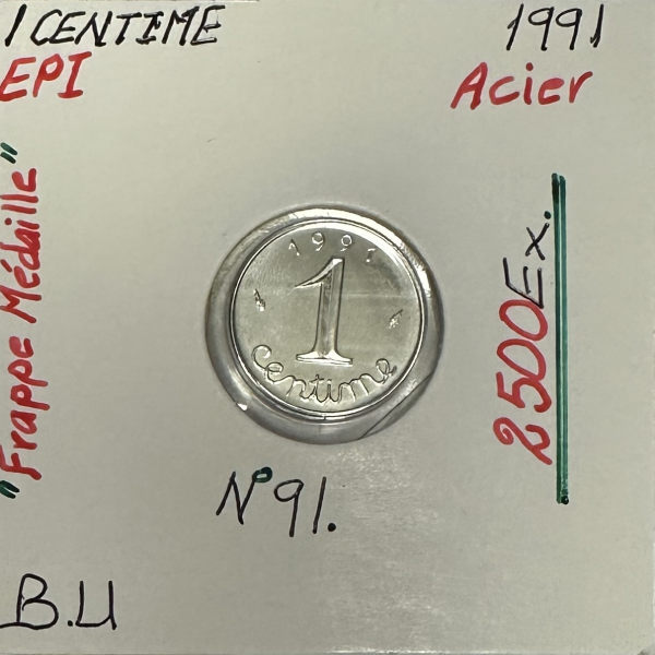 1 CENTIME EPI - 1991 - Monnaie en...