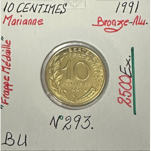 10 CENTIMES MARIANNE - 1991 - Monnaie en Frappe Médaille...