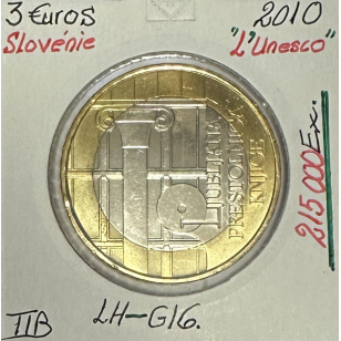 SLOVENIE - 3 EURO - 2010 - L'Unesco // Qualité : TTB