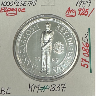 ESPAGNE - 1000 PESETAS 1989 - Pièce de Monnaie en Argent...