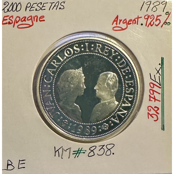 ESPAGNE - 2000 PESETAS 1989 - Pièce...