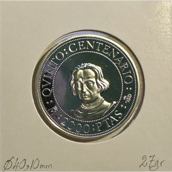 ESPAGNE - 2000 PESETAS 1989 - Pièce...