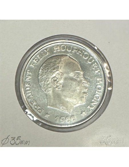 COTE D'IVOIRE - 10 FRANCS (1966) Monnaie en ARGENT // Qualité : TTB (Eléphant)