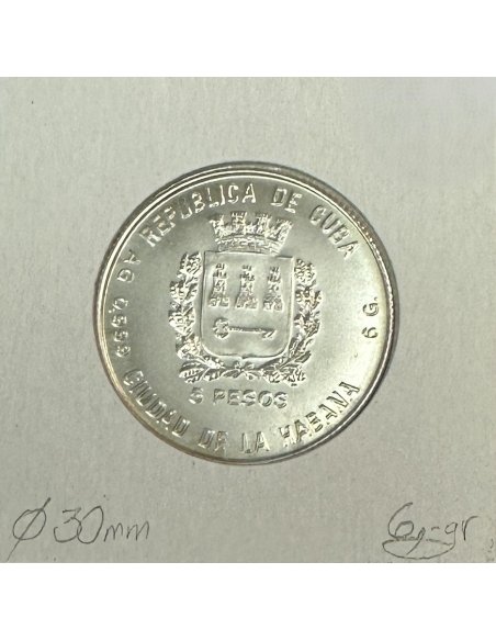 5 PESOS 1988 - Monnaie en argent // Qualité : SUP (Mondial de Football)