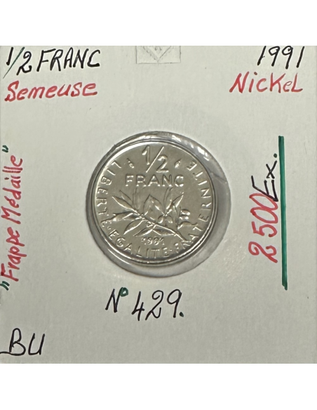 1/2 FRANC SEMEUSE - 1991 "Frappe Médaille" Monnaie en Nickel // BU