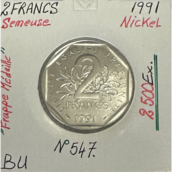 2 FRANCS SEMEUSE - 1991 "Frappe...