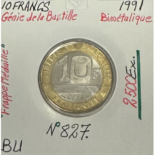10 FRANCS GENIE DE LA BASTILLE - 1991 "Frappe Médaille"...