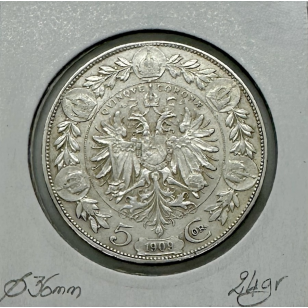 AUTRICHE - 5 COURONNES 1909 - Pièce de Monnaie en Argent... 2