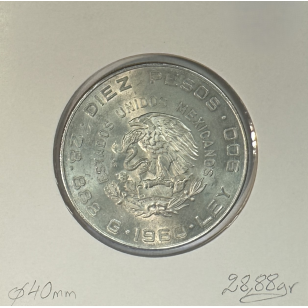 MEXIQUE - 10 PESOS 1960 - Pièce de Monnaie en Argent //... 2