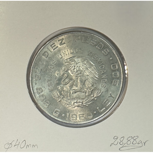 MEXIQUE - 10 PESOS 1960 - Pièce de...