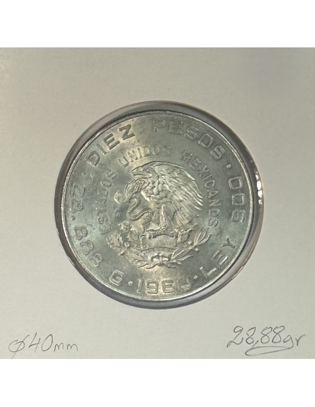 MEXIQUE - 10 PESOS 1960 - Pièce de Monnaie en Argent // Qualité : SUP